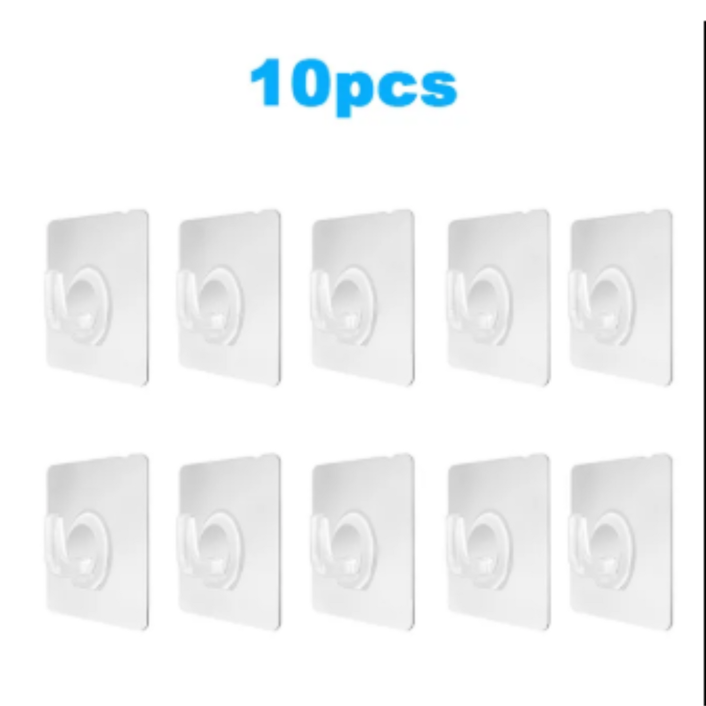 Transparent Seamless Self-Adhesive Hooks (Pack of 10)
