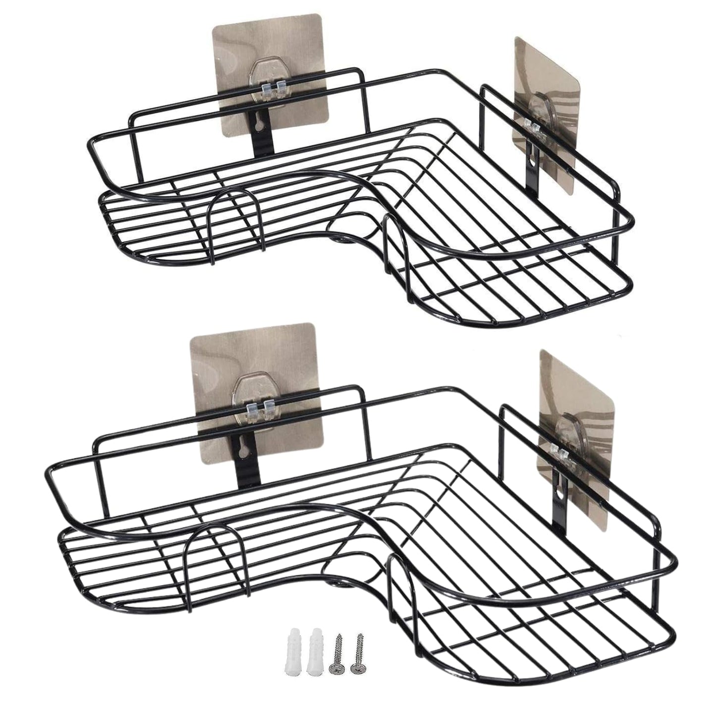 Stainless Steel Self-Adhesive Corner Bathroom Shelf