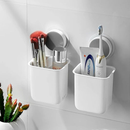 Stylish Bathroom Shelf with Two Toothbrush Holders