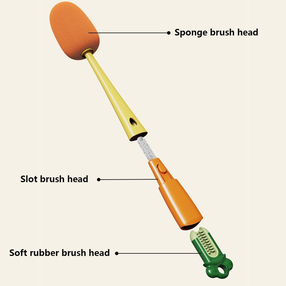 3-in-1 Cleaning Brush Sponge for All Bottles