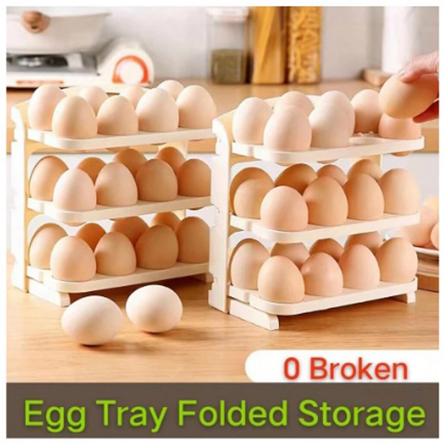 Foldable Egg Tray for Easy Storage & Organization