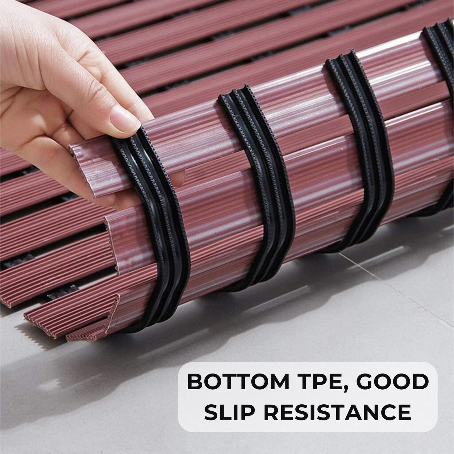 Shower Mat with Drain Holes Anti-Slip Bathroom Floor Mat