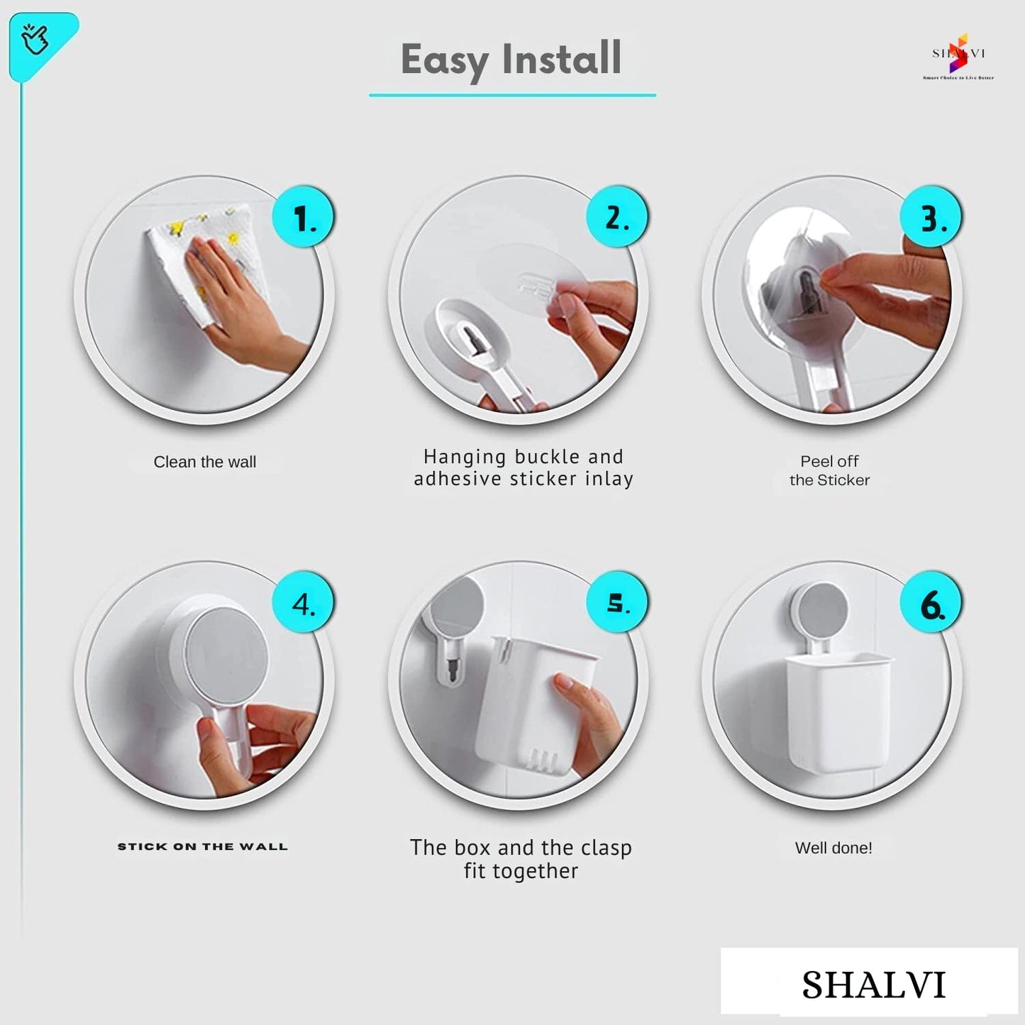Wall Mounted Toothbrush Holder