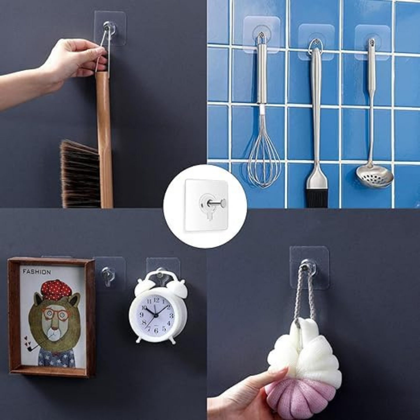 Self-Adhesive Flat Screw Wall Hooks (Pack of 10)