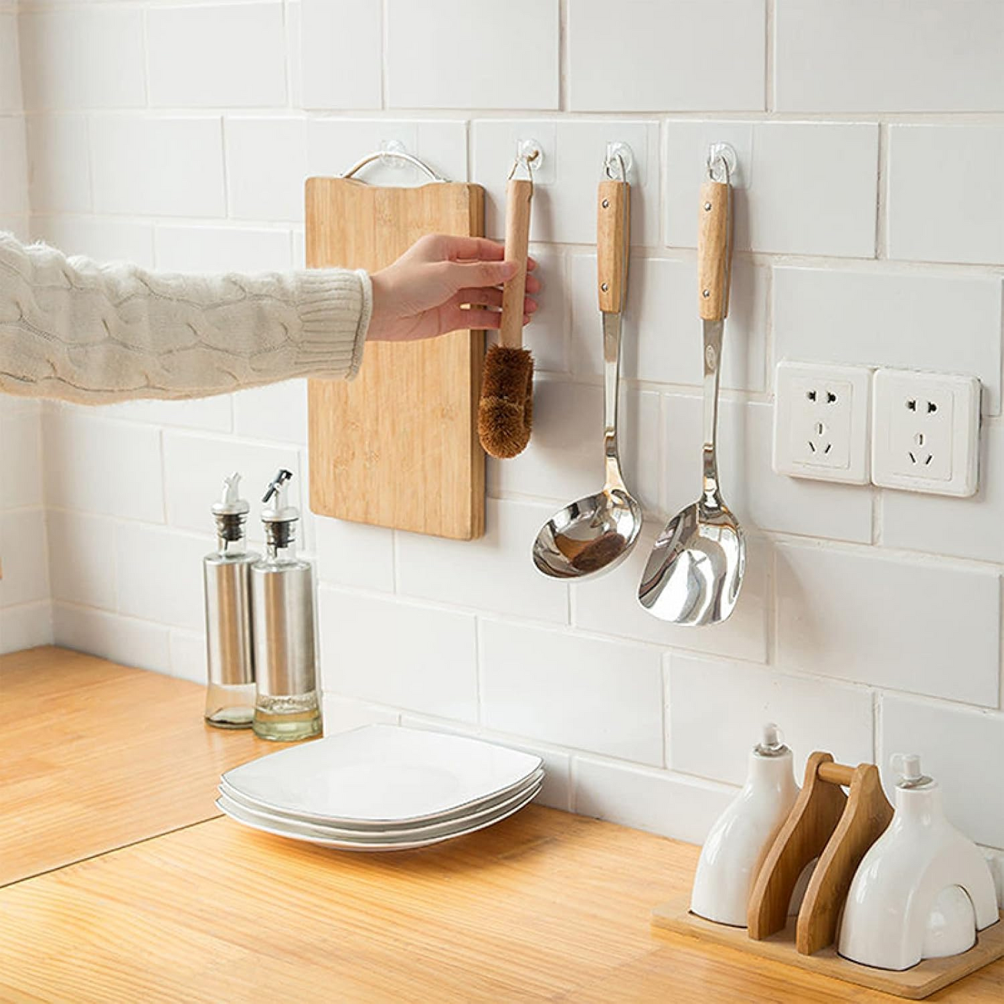 Transparent Seamless Self-Adhesive Hooks (Pack of 10)
