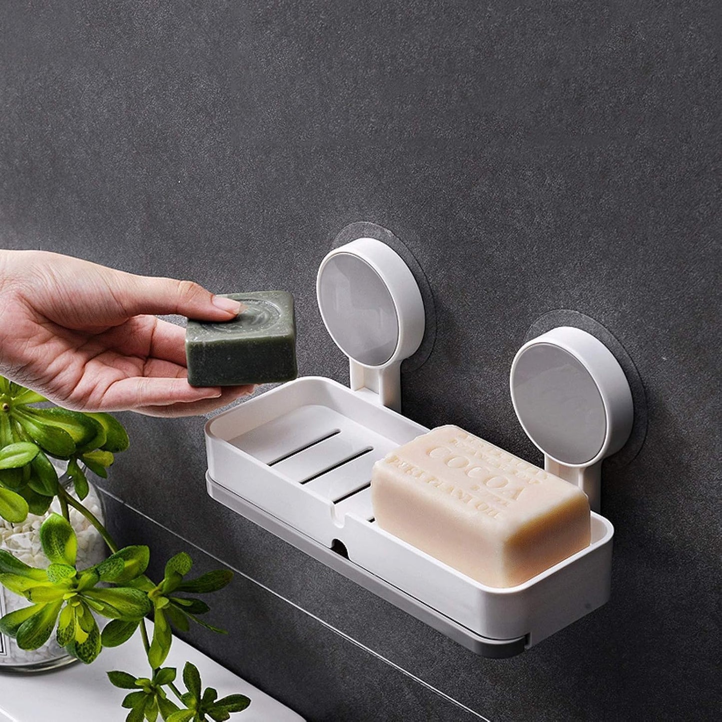 Wall-Mounted Soap Holder, Liquid Dispenser & Toothbrush Holder