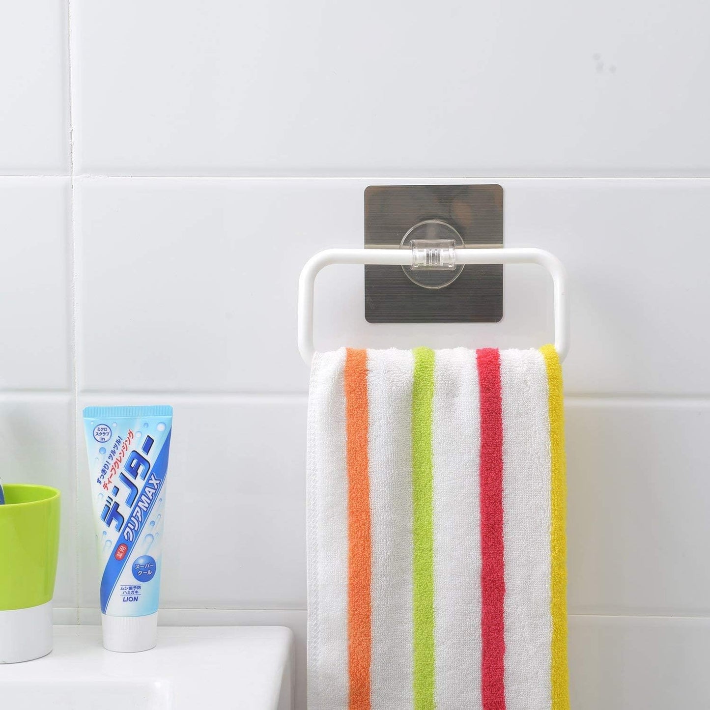 Toothbrush Holder with Towel Hanger