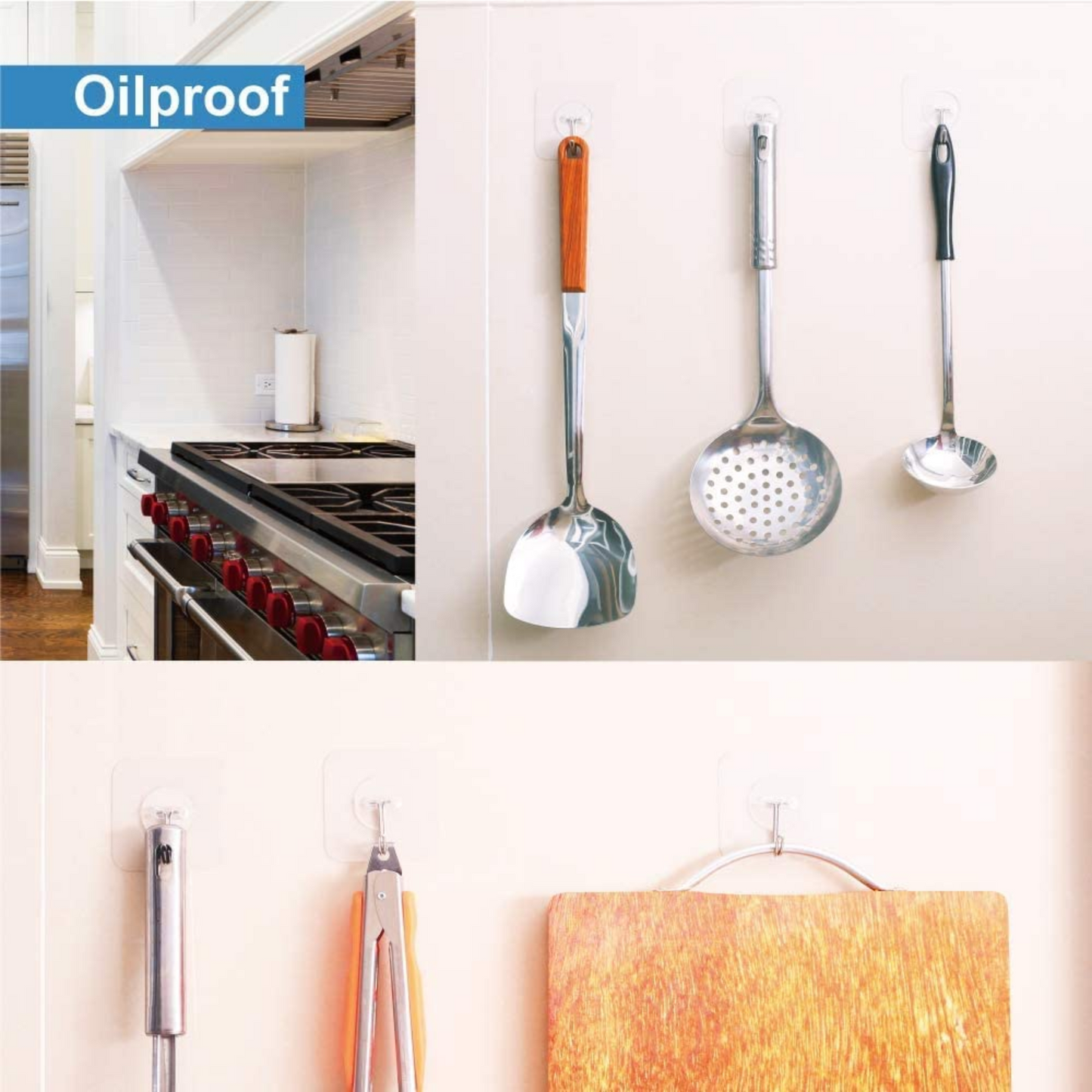 Self-Adhesive Stainless Steel Wall Hooks for Kitchen, Bathroom (Pack of 30)