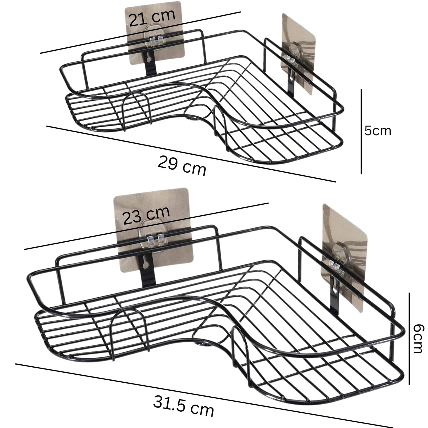 Stainless Steel Self-Adhesive Corner Bathroom Shelf