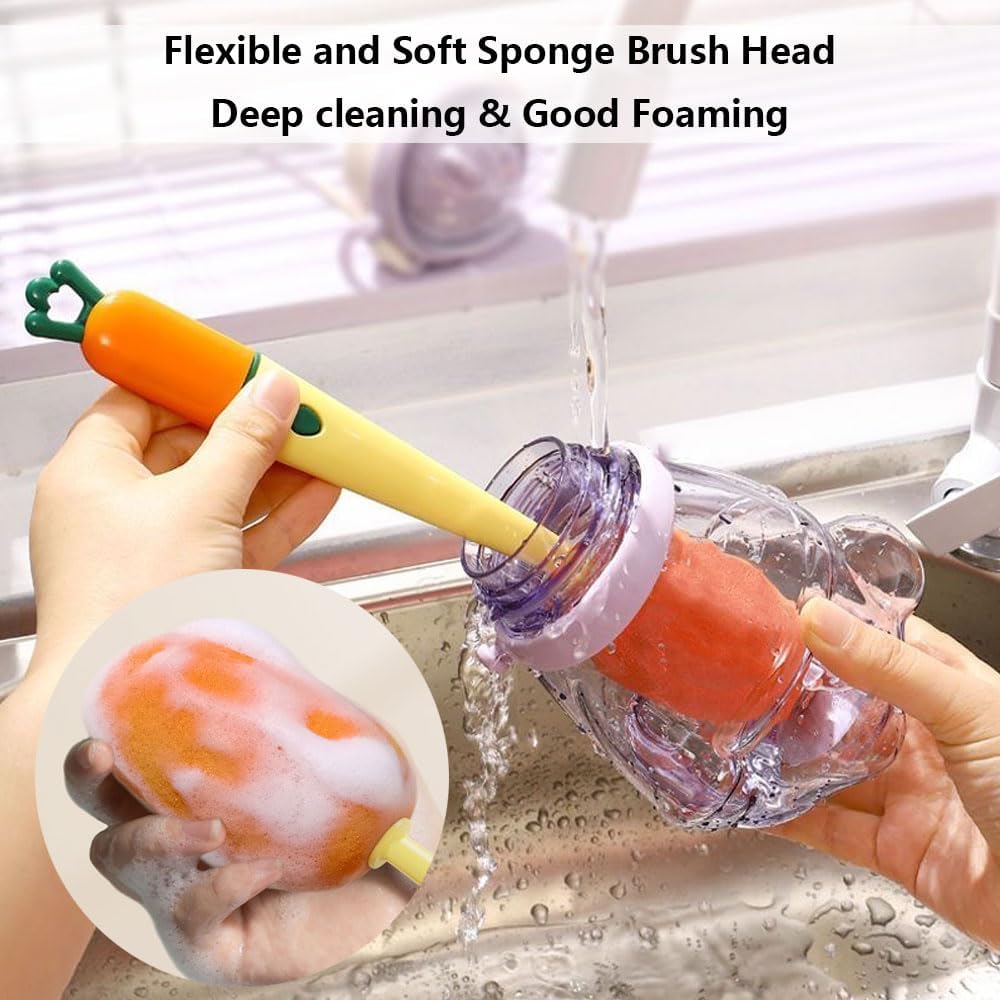 3-in-1 Cleaning Brush Sponge for All Bottles