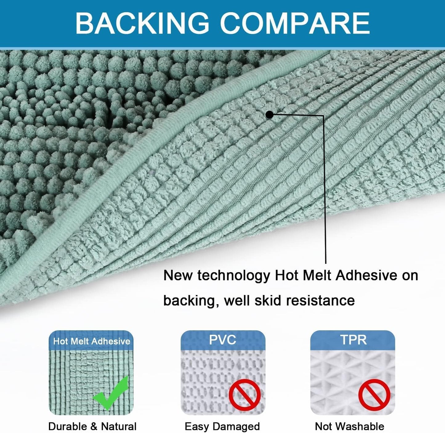 Non-Slip Chenille Microfiber Bath Mat