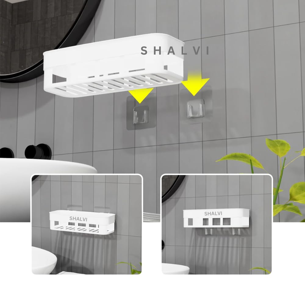 Wall Mounted Plastic Bathroom Shelf