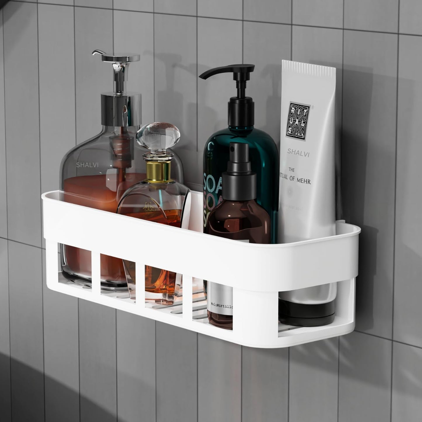 Rectangular Shelf & 2 Toothbrush Holders