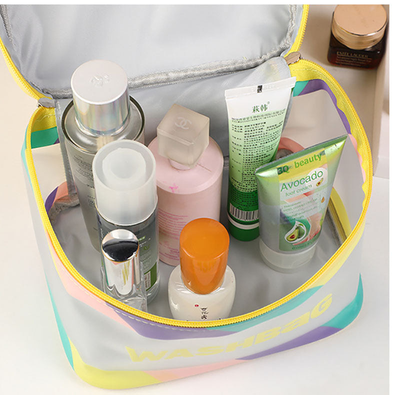 Letter Graphic Transparent Makeup Bag