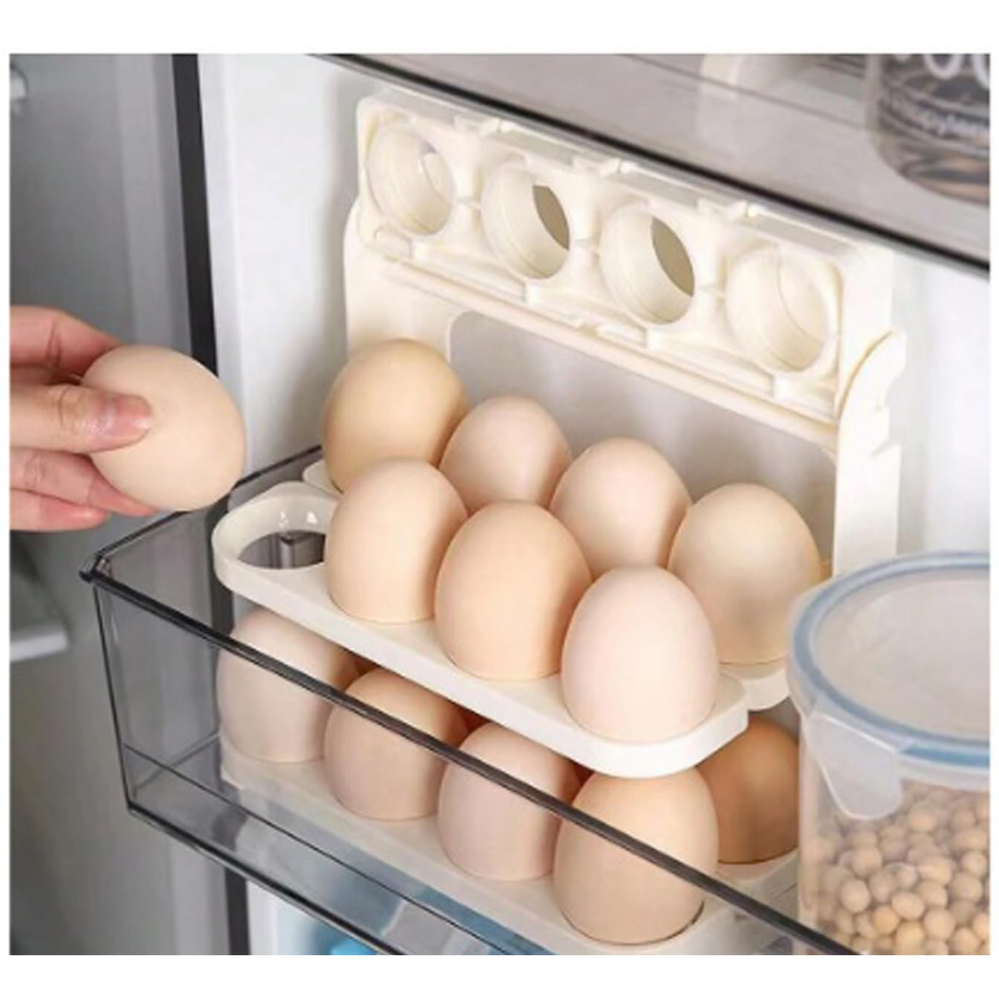 Foldable Egg Tray for Easy Storage & Organization