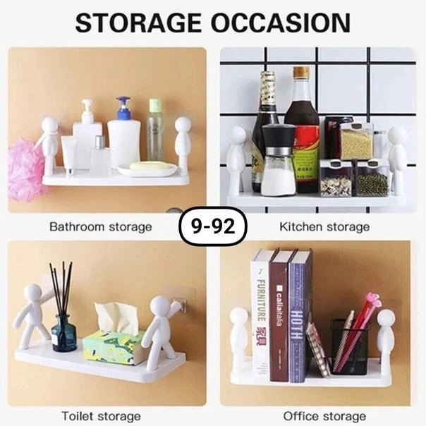 Space-Saving Self Adhesive Bathroom Wall Shelf (Pack 2)