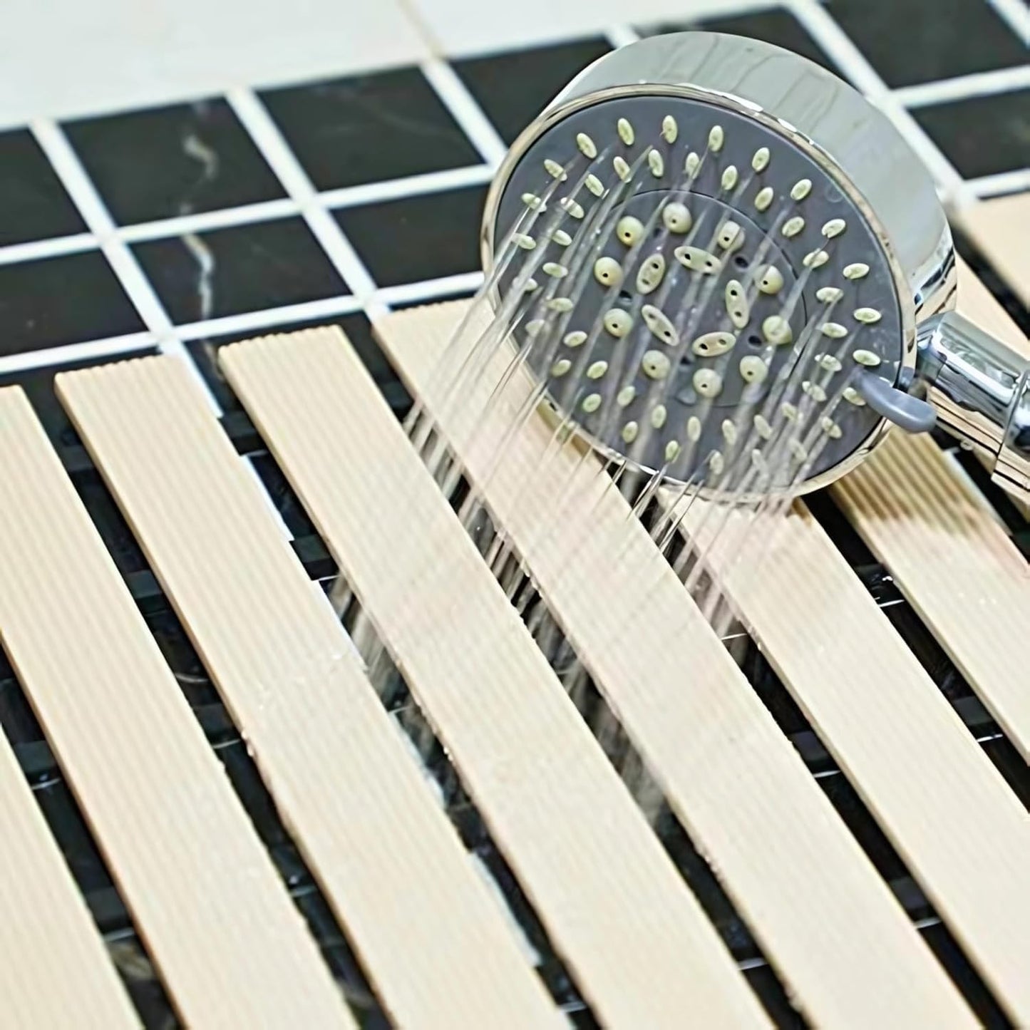 Shower Mat with Drain Holes Anti-Slip Bathroom Floor Mat