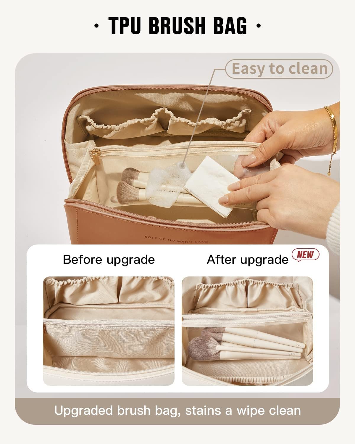 Large Capacity PU Leather Makeup & Toiletry Bag