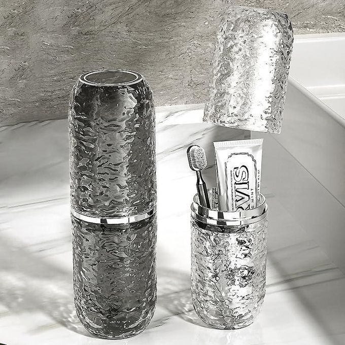 Transparent Toothbrush Holder With Cup Portable Container for Travel
