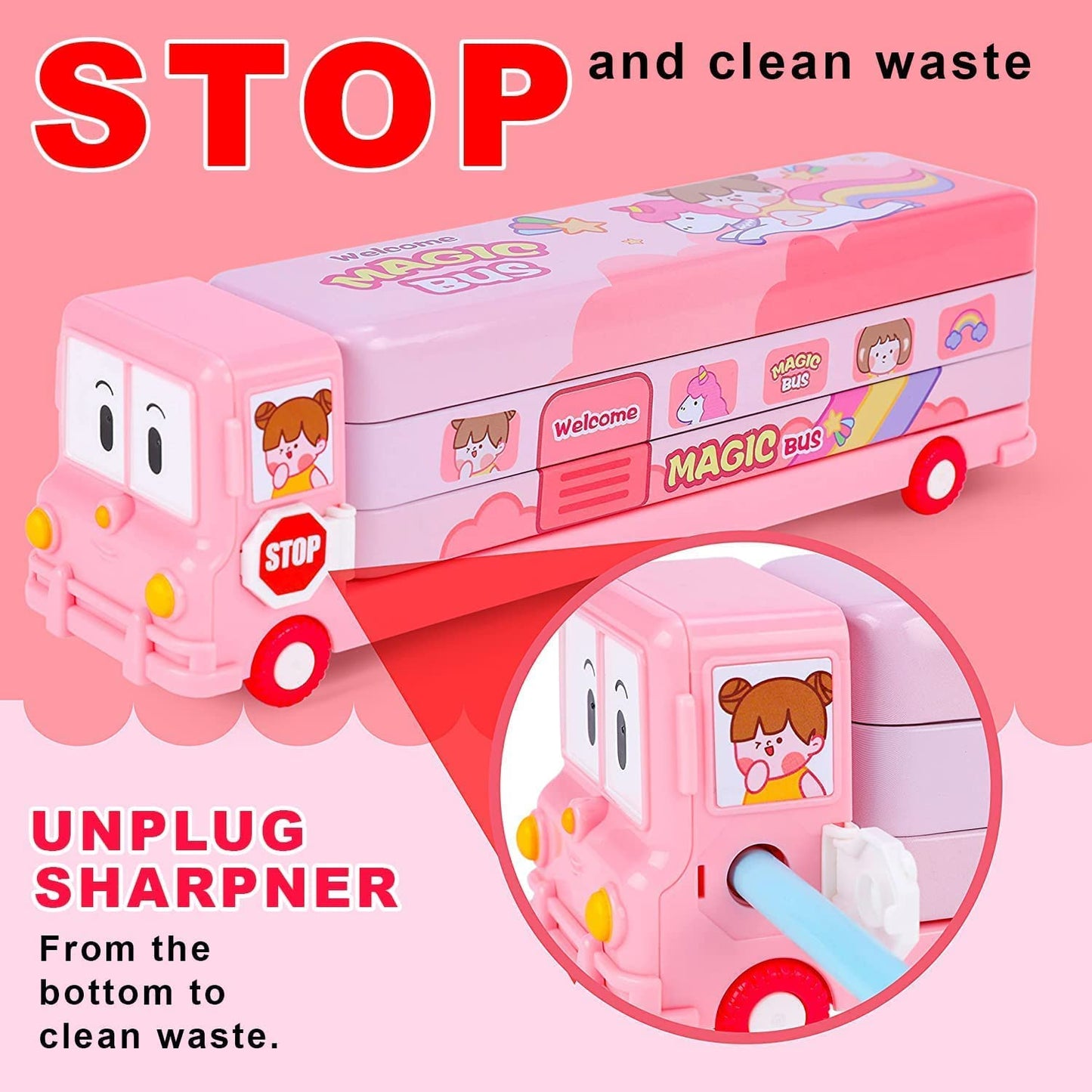 Bus Shape Pencil Box
