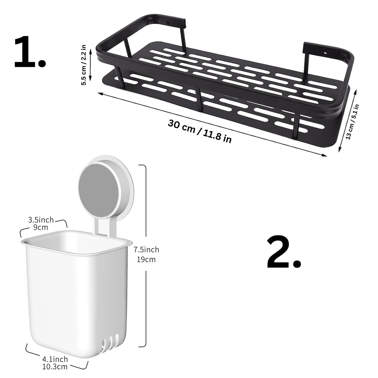 Stylish Bathroom Shelf with Two Toothbrush Holders