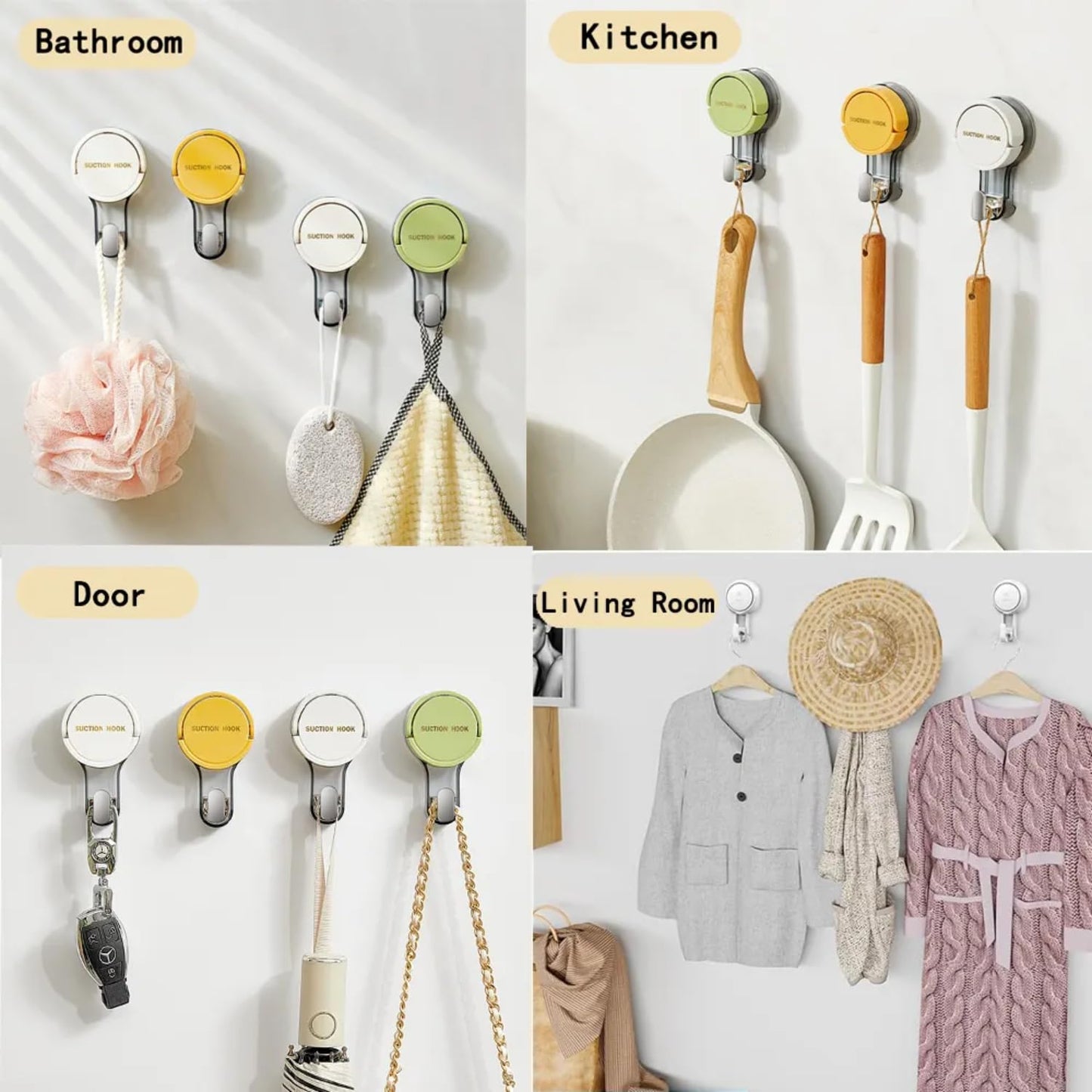 Multi-Purpose Vacuum Suction Hooks