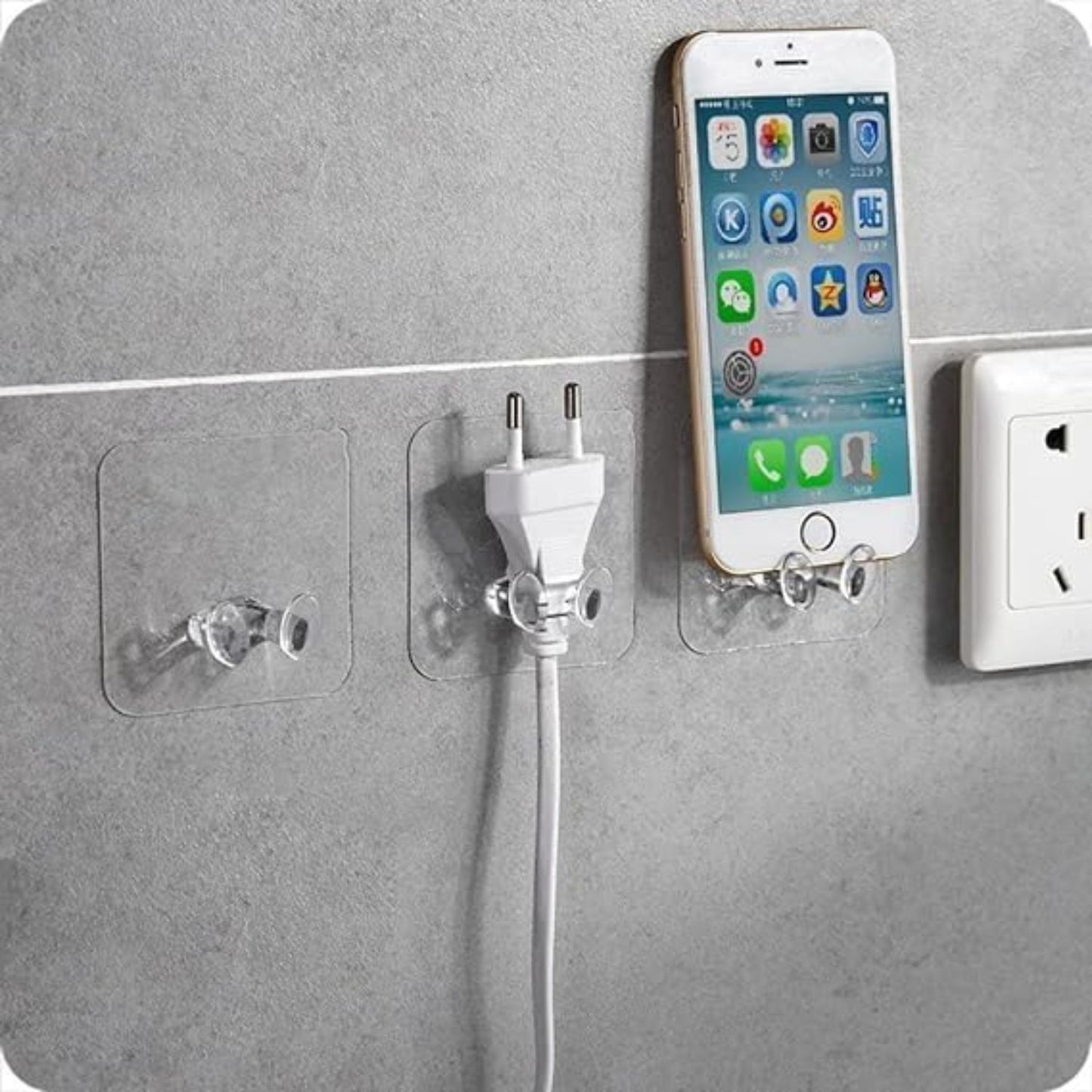 Multi Plug Socket Holder with Strong Adhesive for Cable Management(Pack of 10)
