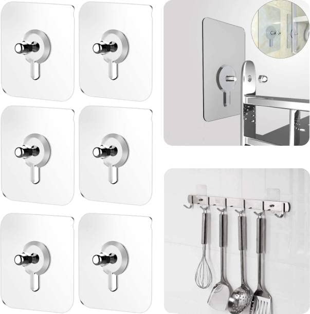 Self-Adhesive Screw Wall Hooks (Pack of 10)