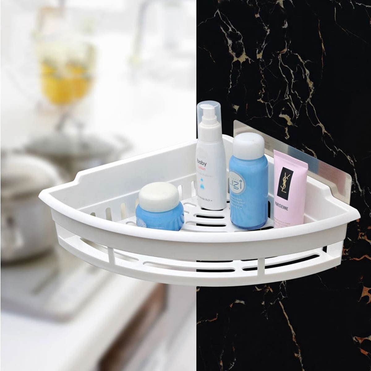 Space-Saving Triangle Adhesive Shelf