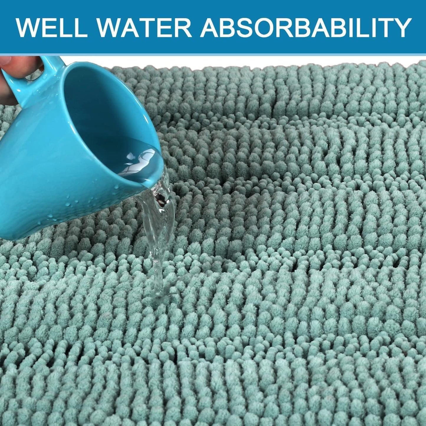 Non-Slip Chenille Microfiber Bath Mat