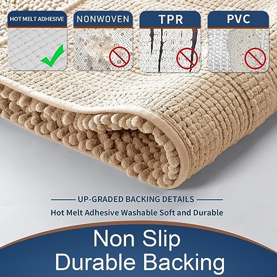 Non-Slip Chenille Microfiber Bath Mat