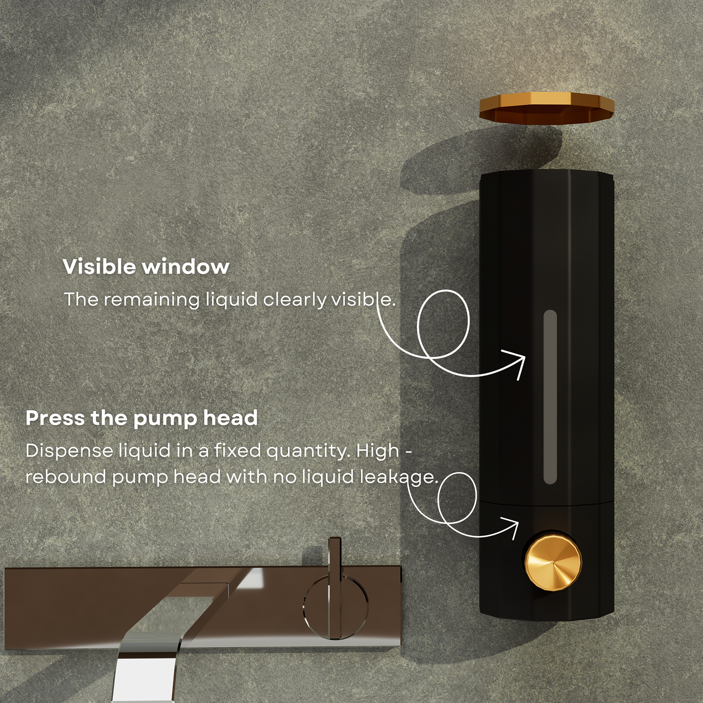 Round Button Liquid Soap Dispenser For Wall-Mounted Design