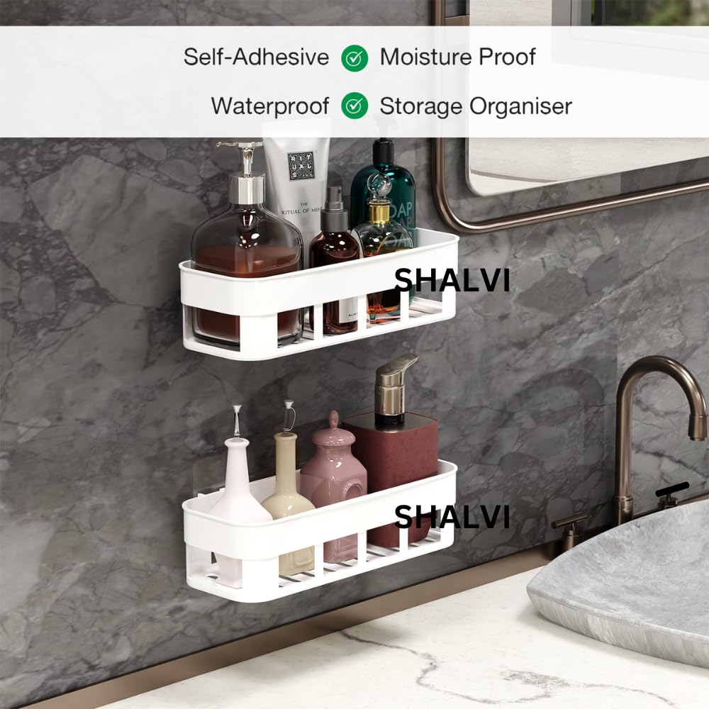 Wall Mounted Plastic Bathroom Shelf