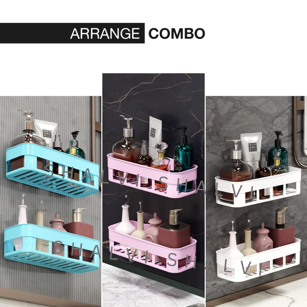 Wall Mounted Plastic Bathroom Shelf