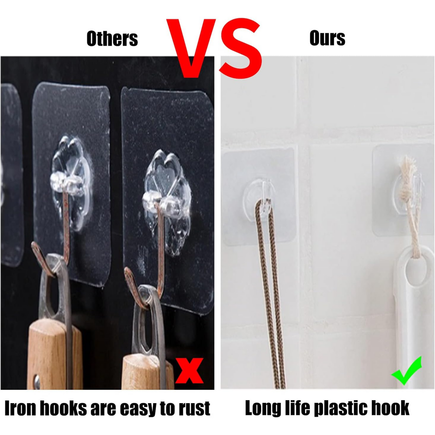 Transparent Key & Towel Hangers (Pack of 30)