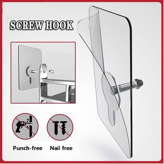 Self-Adhesive Screw Wall Hooks (Pack of 10)