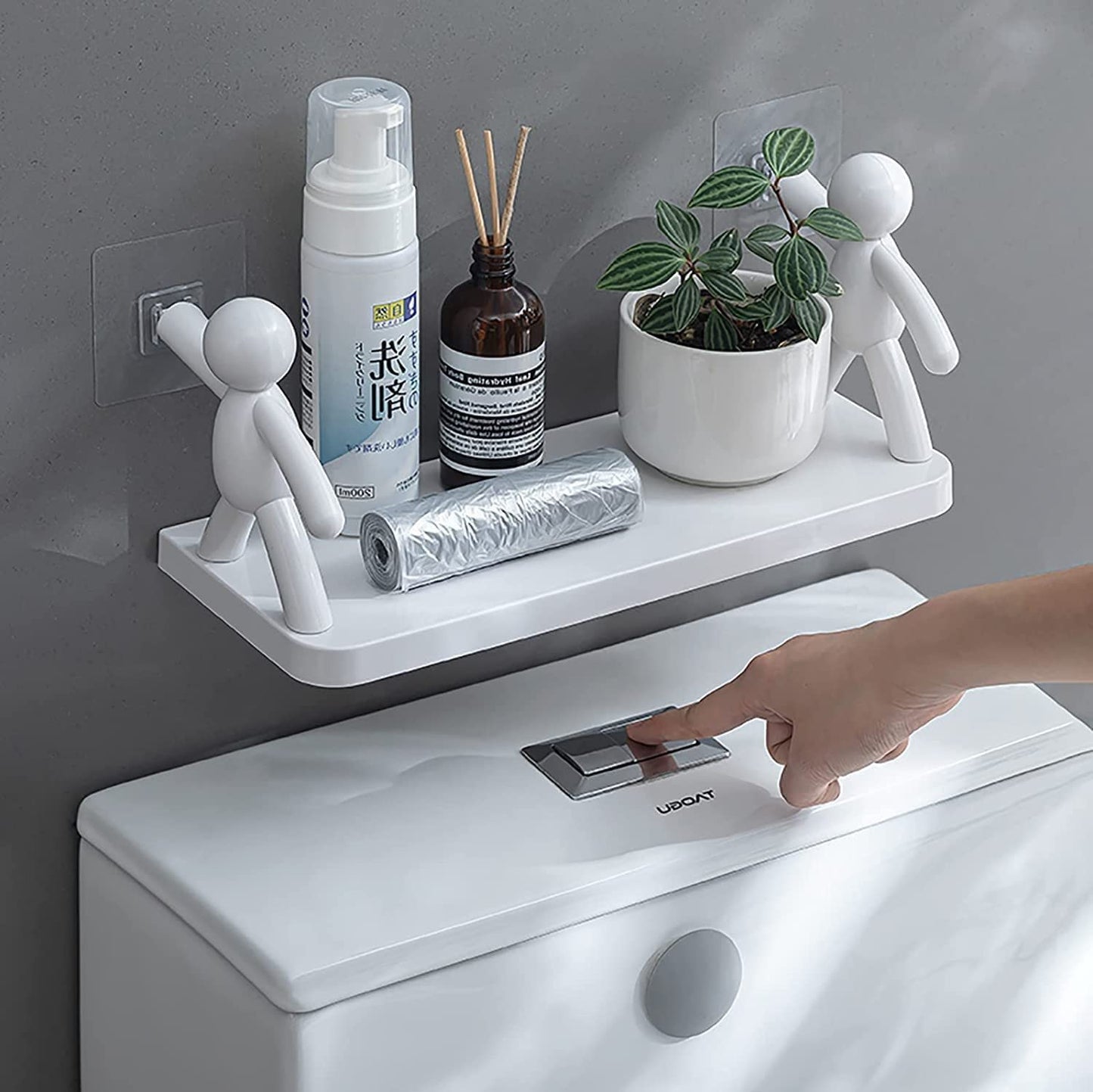 Space-Saving Self Adhesive Bathroom Wall Shelf (Pack 2)