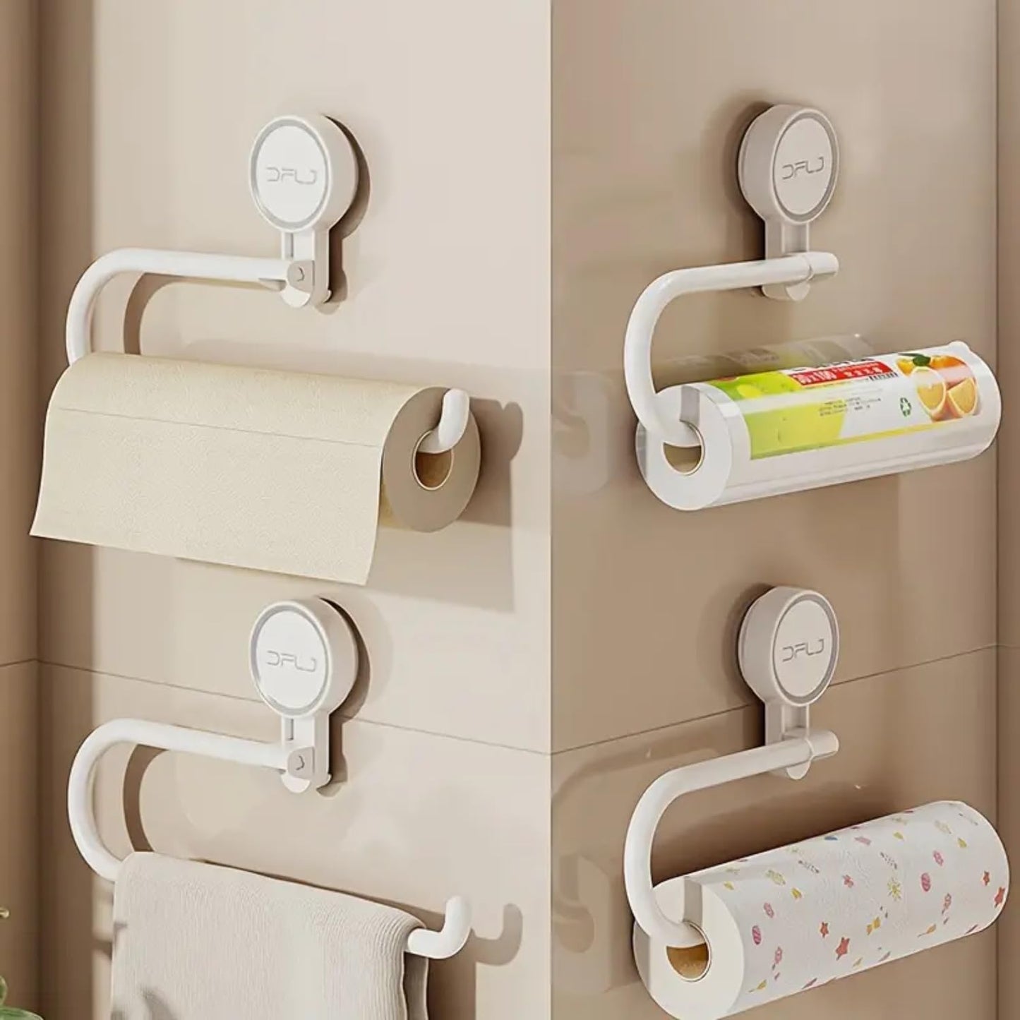 Suction Tiuuse Towel Holder One Push Installation White