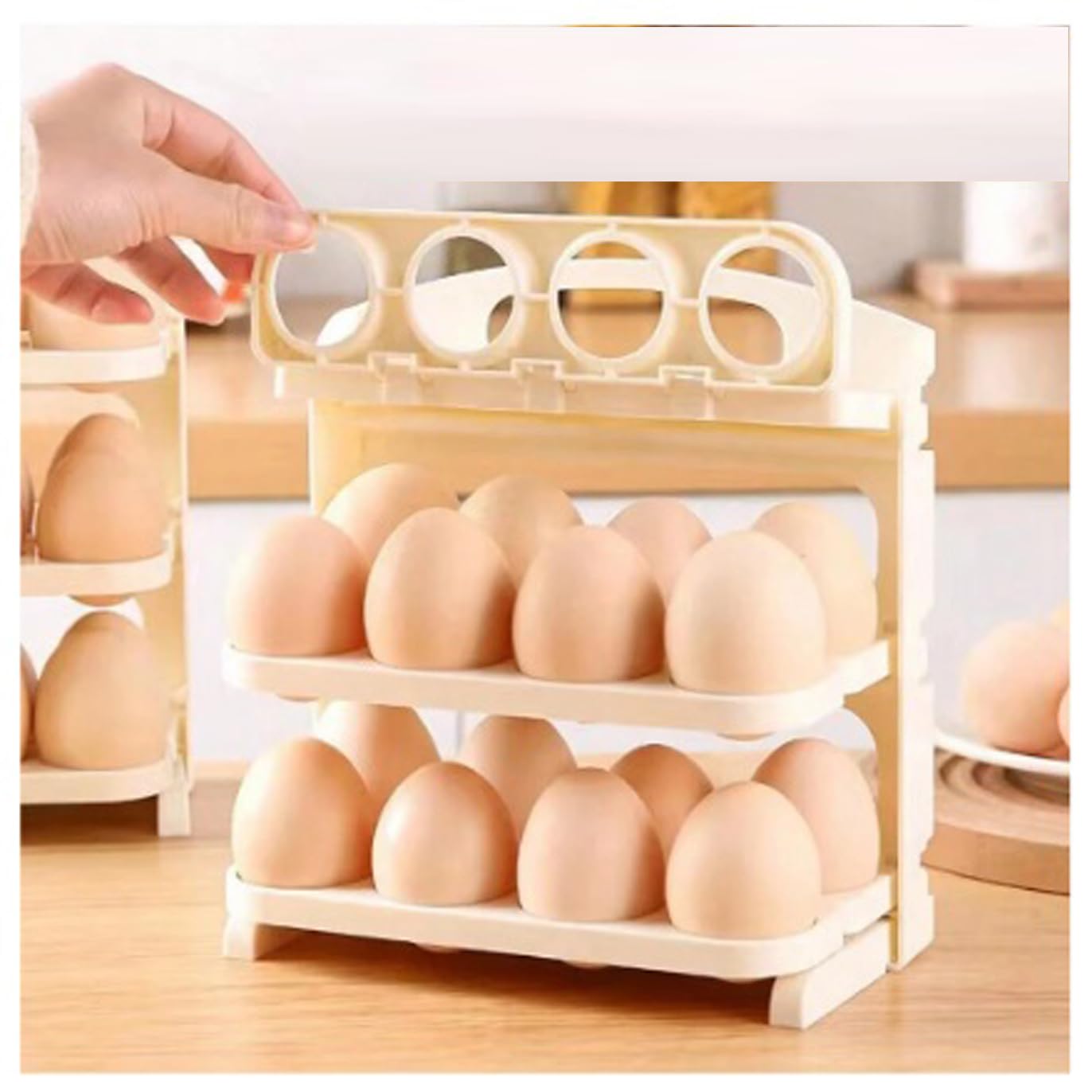 Foldable Egg Tray for Easy Storage & Organization
