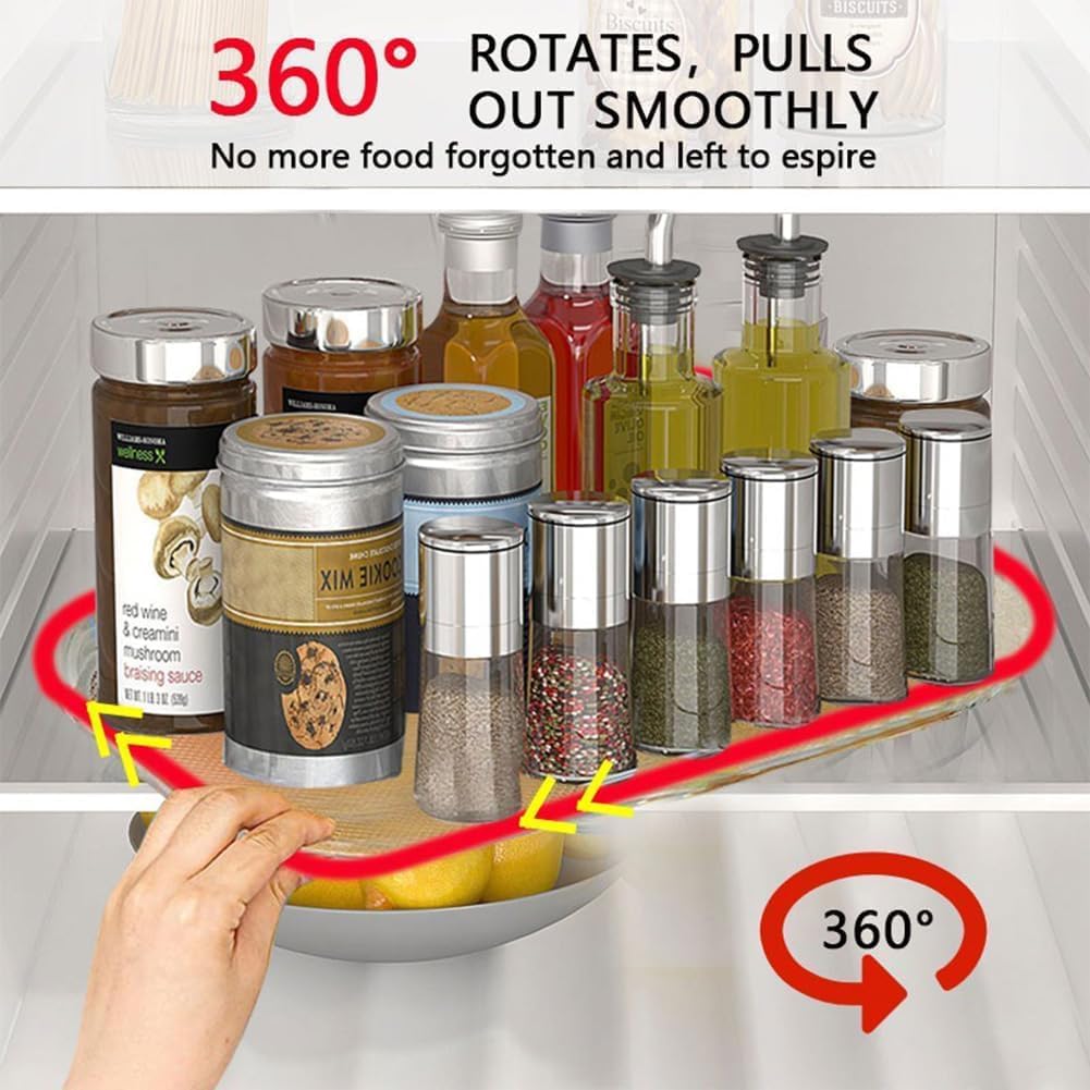 Kichen Rotating Fridge Organizer Tray