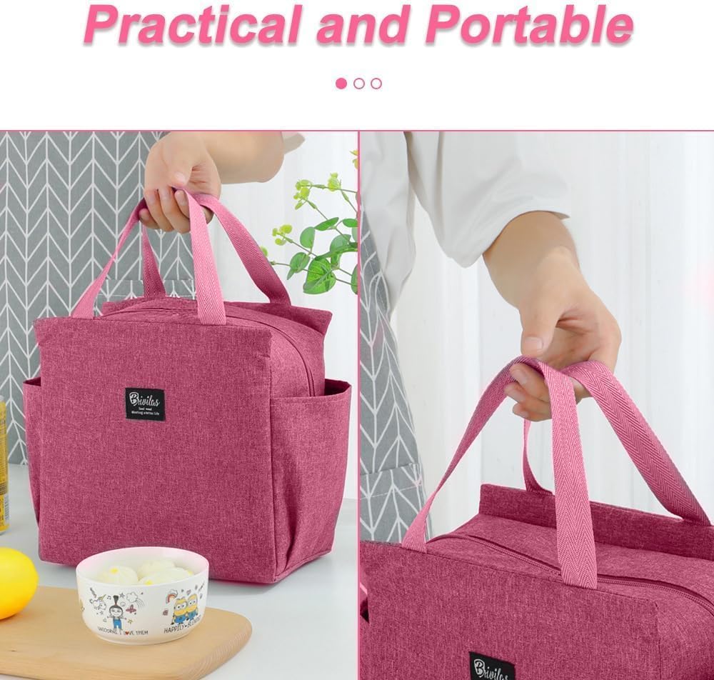 Big Insulated Lunch Bag with Water Bottle Holder
