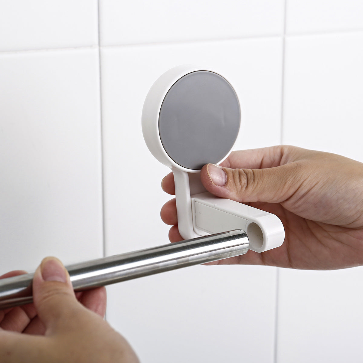 Adhesive Steel Pipe Towel Holders - No Drilling