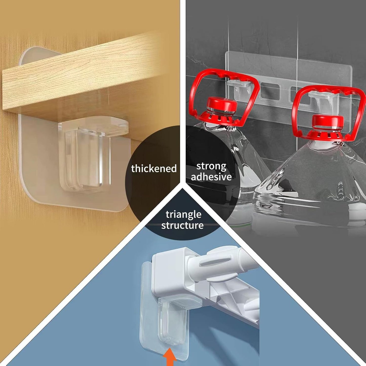 Adhesive Shelf Brackets for Stable Support (Pack of 10)