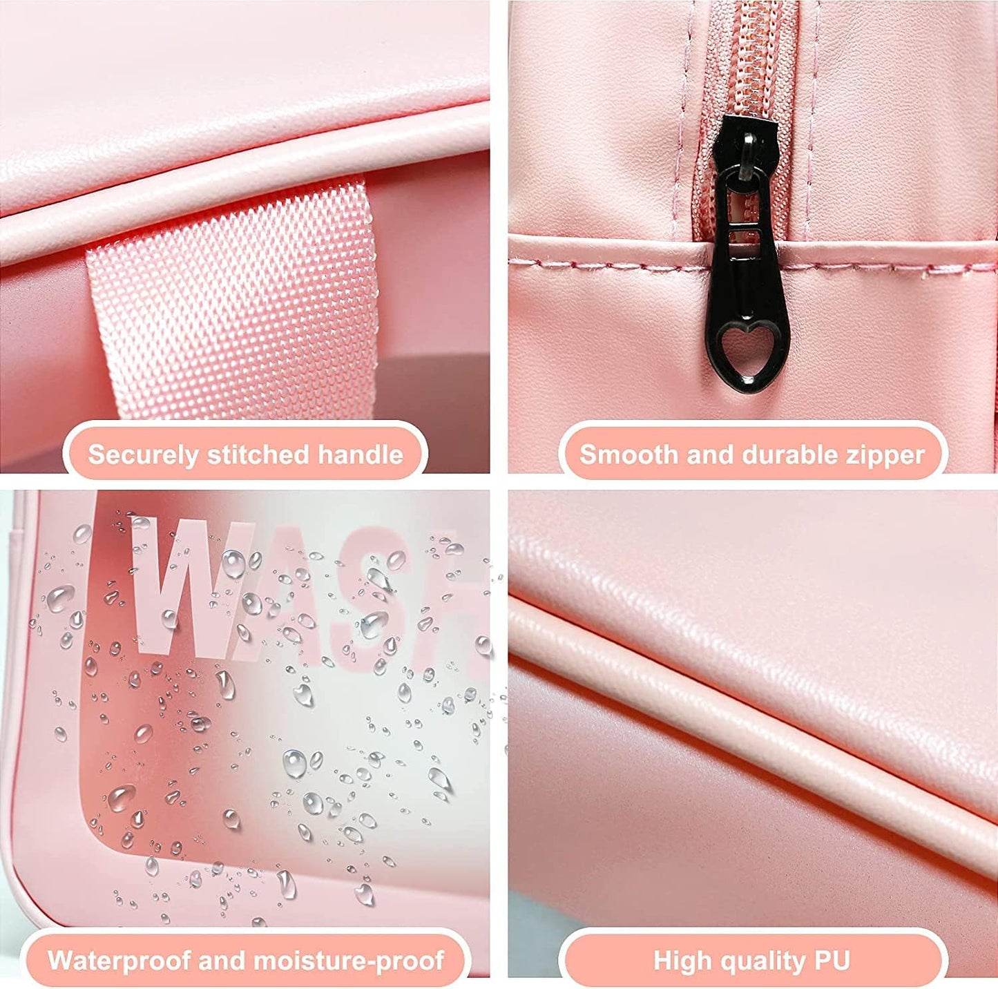 Large Transparent Handheld Zipper Makeup Bag