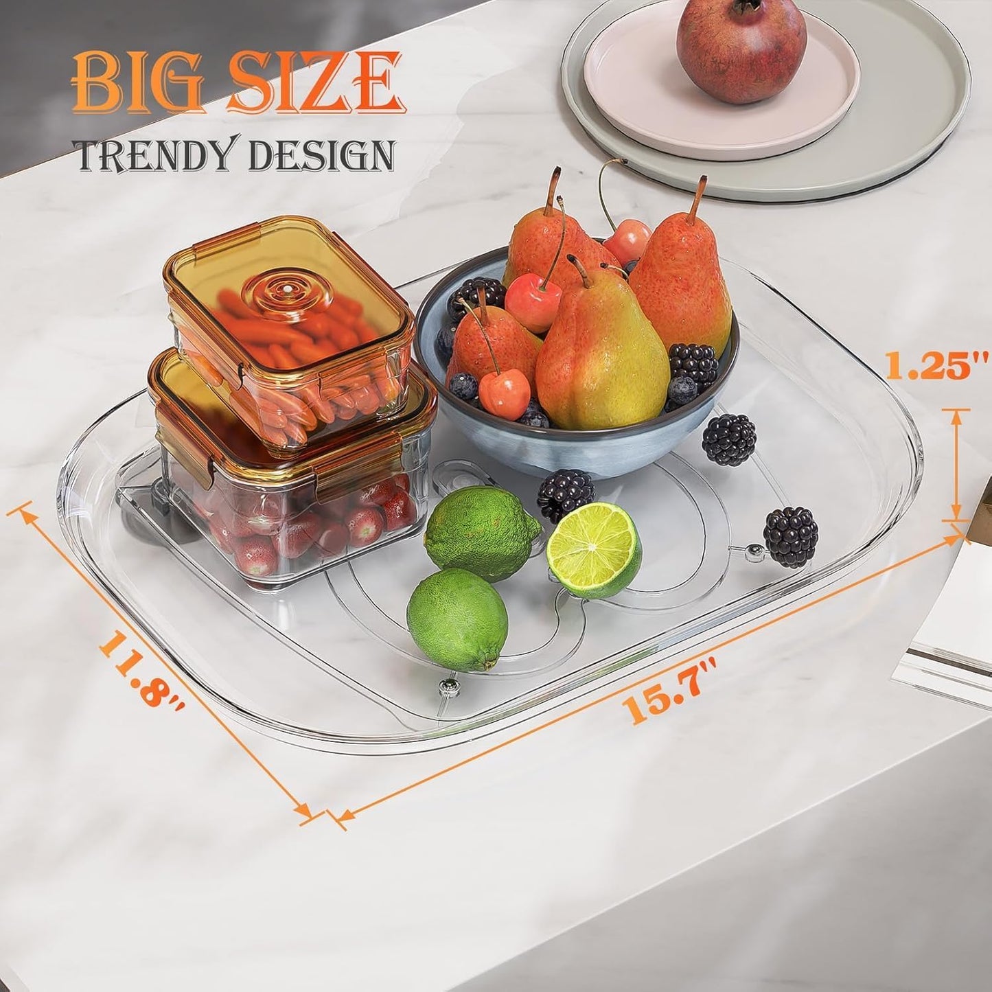 Kichen Rotating Fridge Organizer Tray