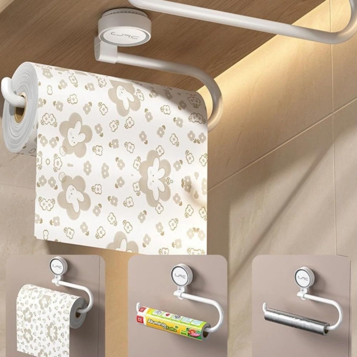 Suction Tiuuse Towel Holder One Push Installation White