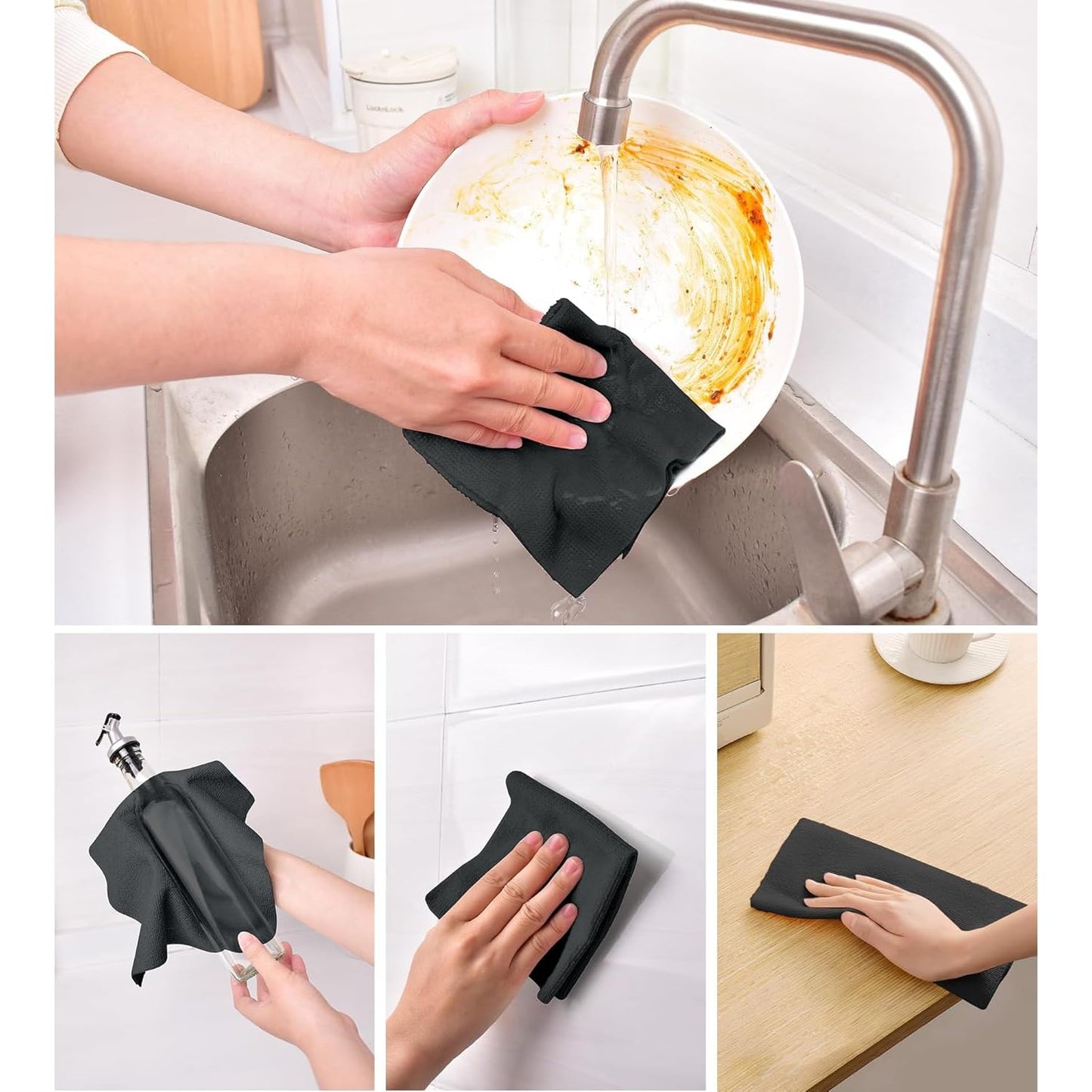 Kitchen Microfiber Cleaning Cloth Roll