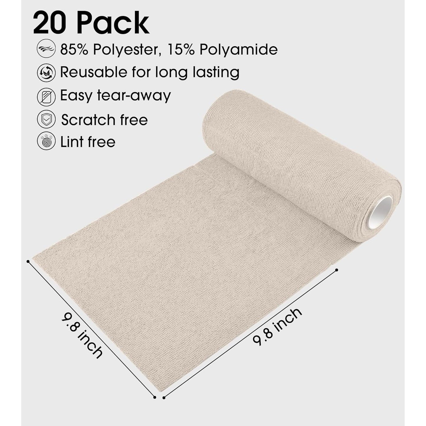 Kitchen Microfiber Cleaning Cloth Roll-Pack of 2