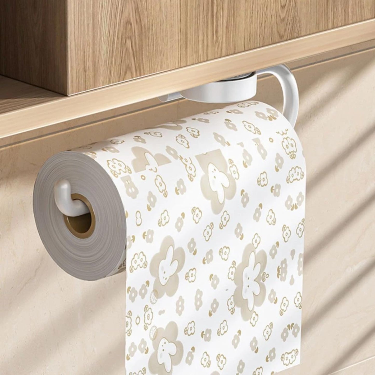 Suction Tiuuse Towel Holder One Push Installation White