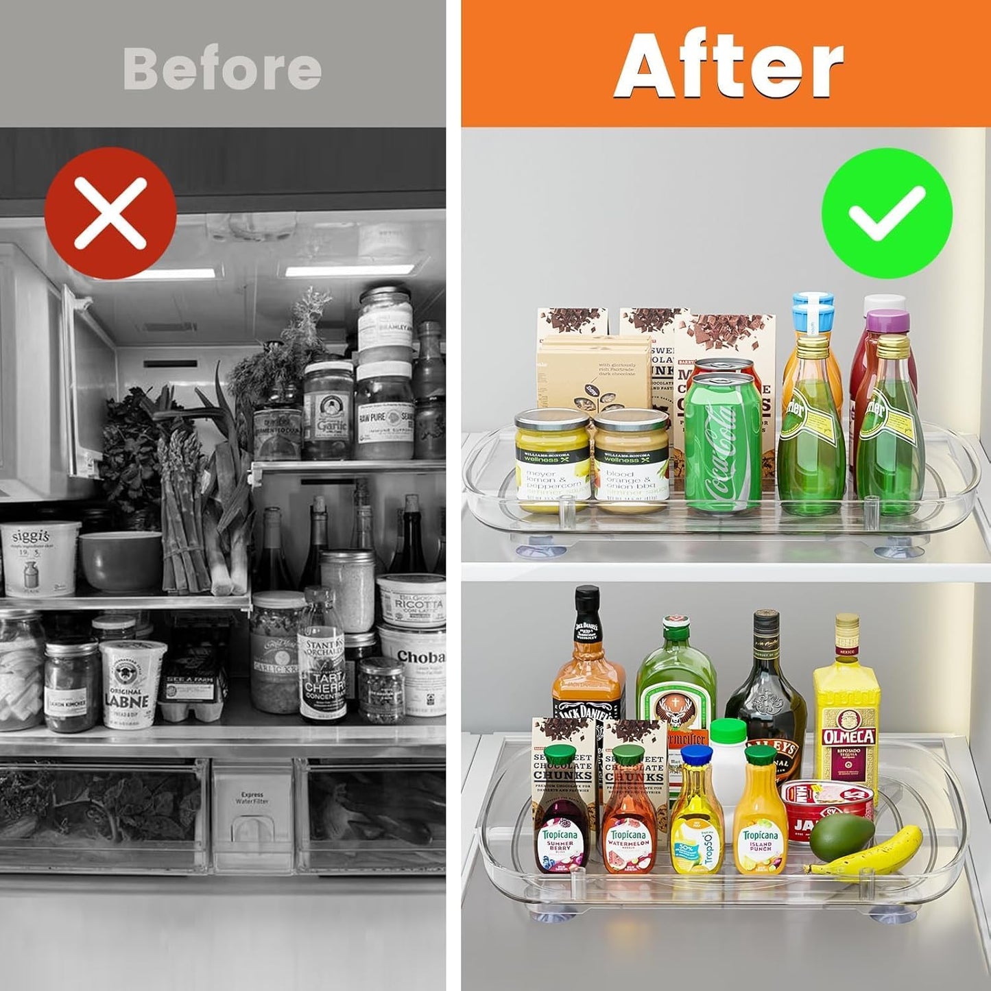 Kichen Rotating Fridge Organizer Tray